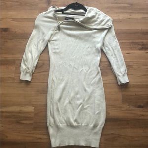 Cute beige 3/4 sleeve sweater dress from Bebe - XS